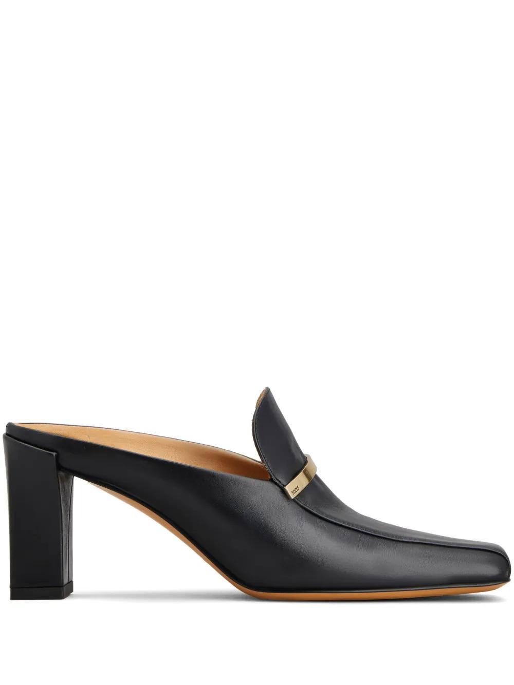 TOD'S Leather Mules In Schwarz Product Image