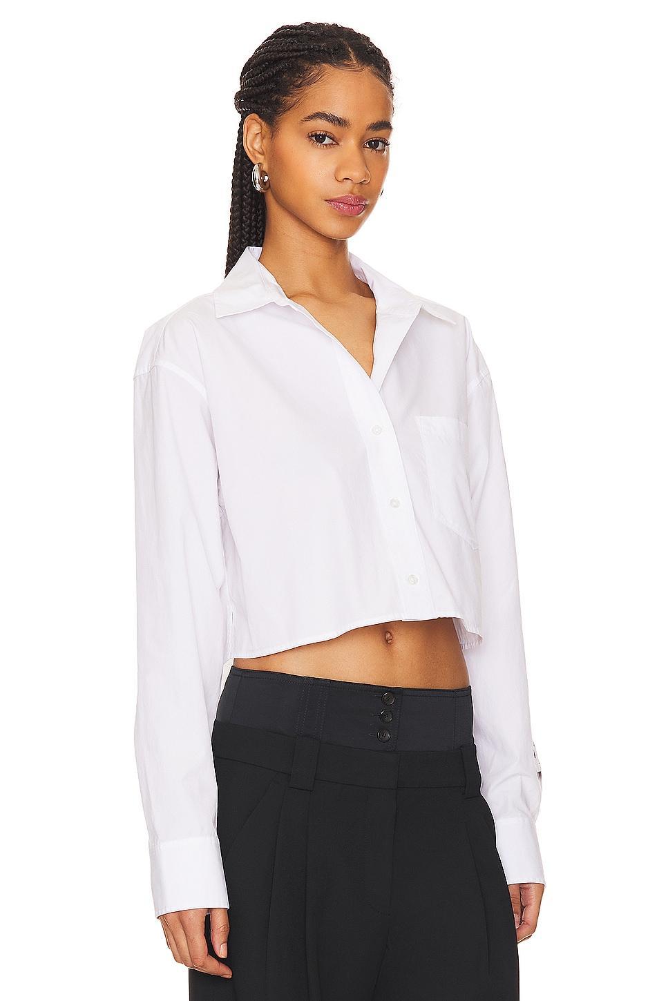 Button Down Cropped Shirt Product Image