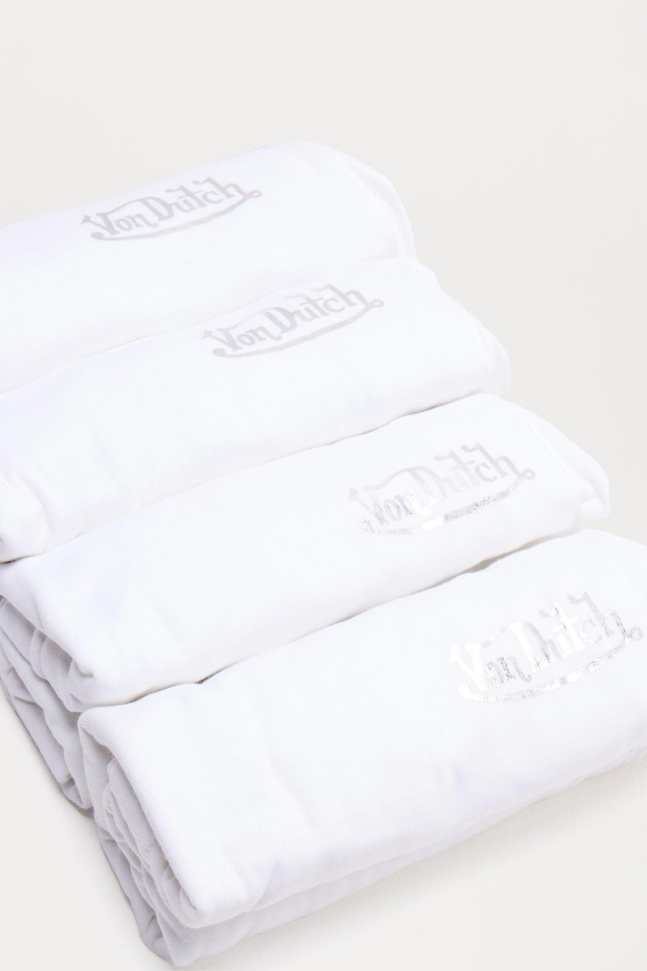 4 Pack Of Von Dutch Tees - White Male Product Image