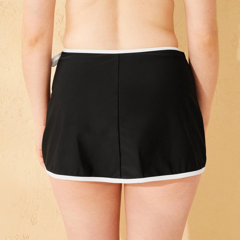 Womens Contrast Binding High Waist Swim Skirt - Shade & Shore XS: Built-in Shorts, Side Tie, Medium Coverage Product Image