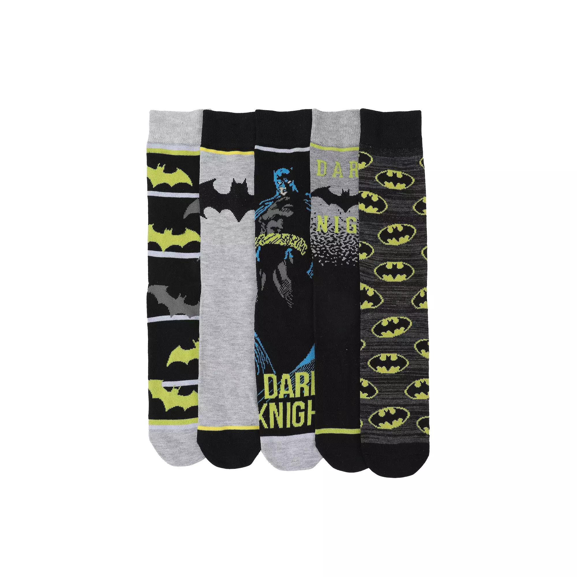 Mens 5-Pack DC Comics Batman Dark Knight Crew Socks Product Image