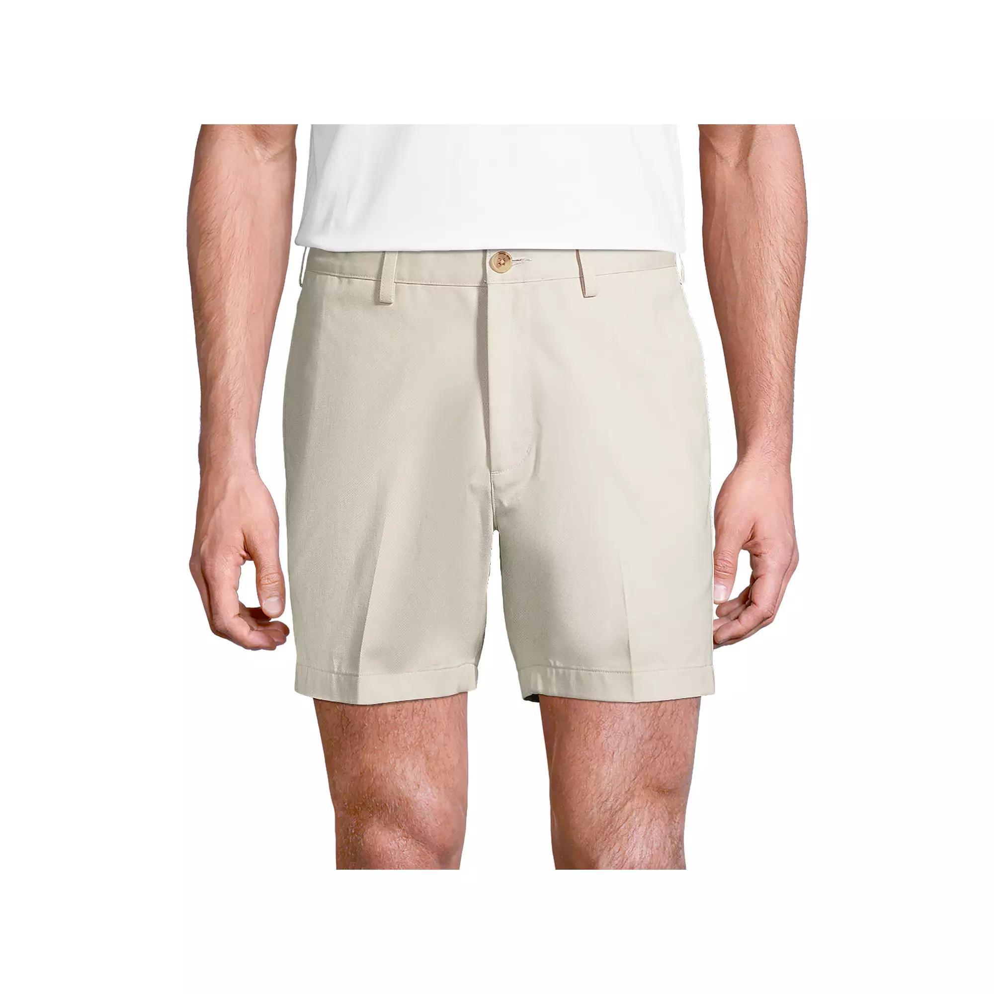 Men's Lands' End Classic-Fit 6-inch No-Iron Chino Shorts, Size: 36, Light Grey Product Image