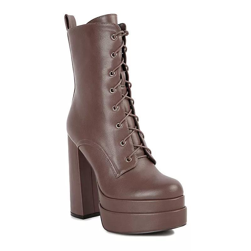 London Rag Meows Women's Platform Ankle Boots, Size: 10, Brown Product Image