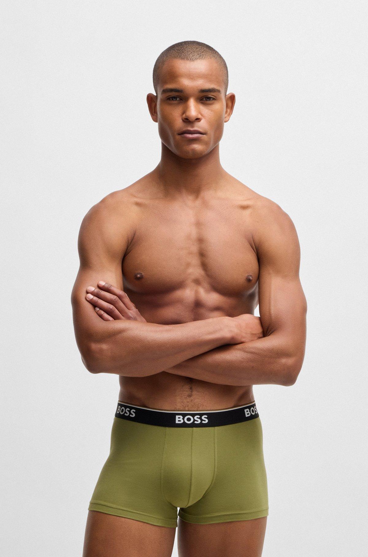 Three-pack of stretch-cotton trunks with logo waistbands Product Image