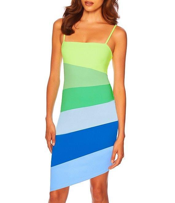 Susana Monaco Color Block Stripe Square Neck Sleeveless Dress Product Image