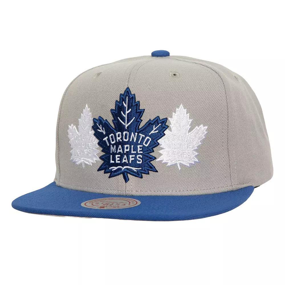 Men's Mitchell & Ness Gray Toronto Maple Leafs Soul Triple Up Snapback Hat, Mpl Grey Product Image