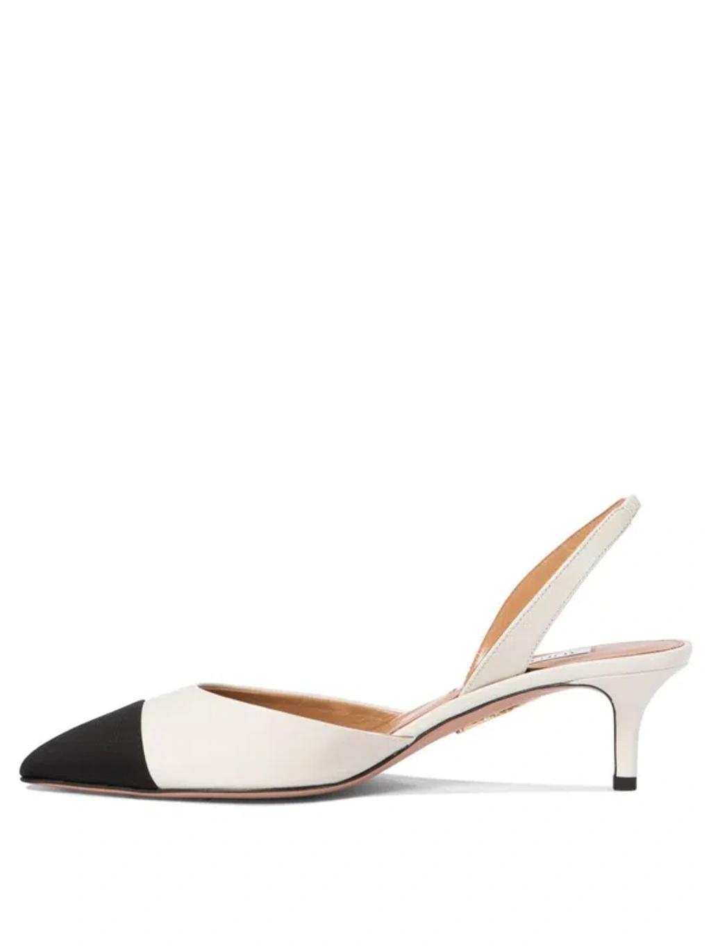 AQUAZZURA Milanese Sling 50 Pump In White Product Image