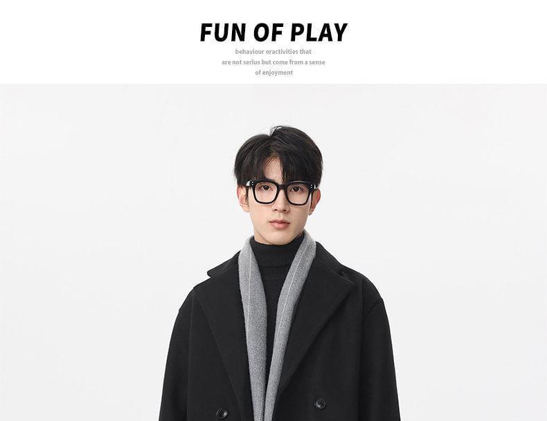 Plain Double-Breasted Coat Product Image