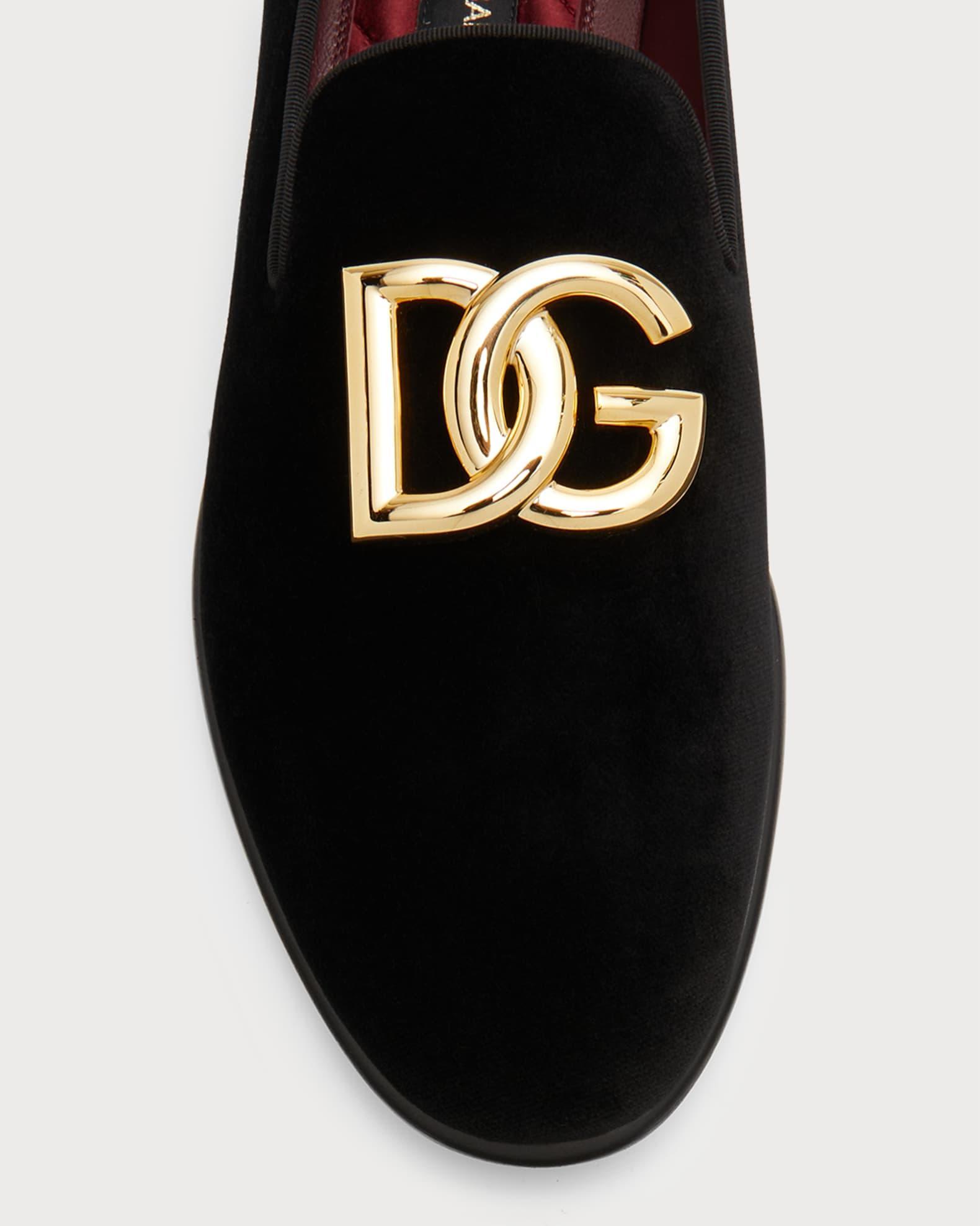 Men's Logo Velvet Dress Loafers Product Image