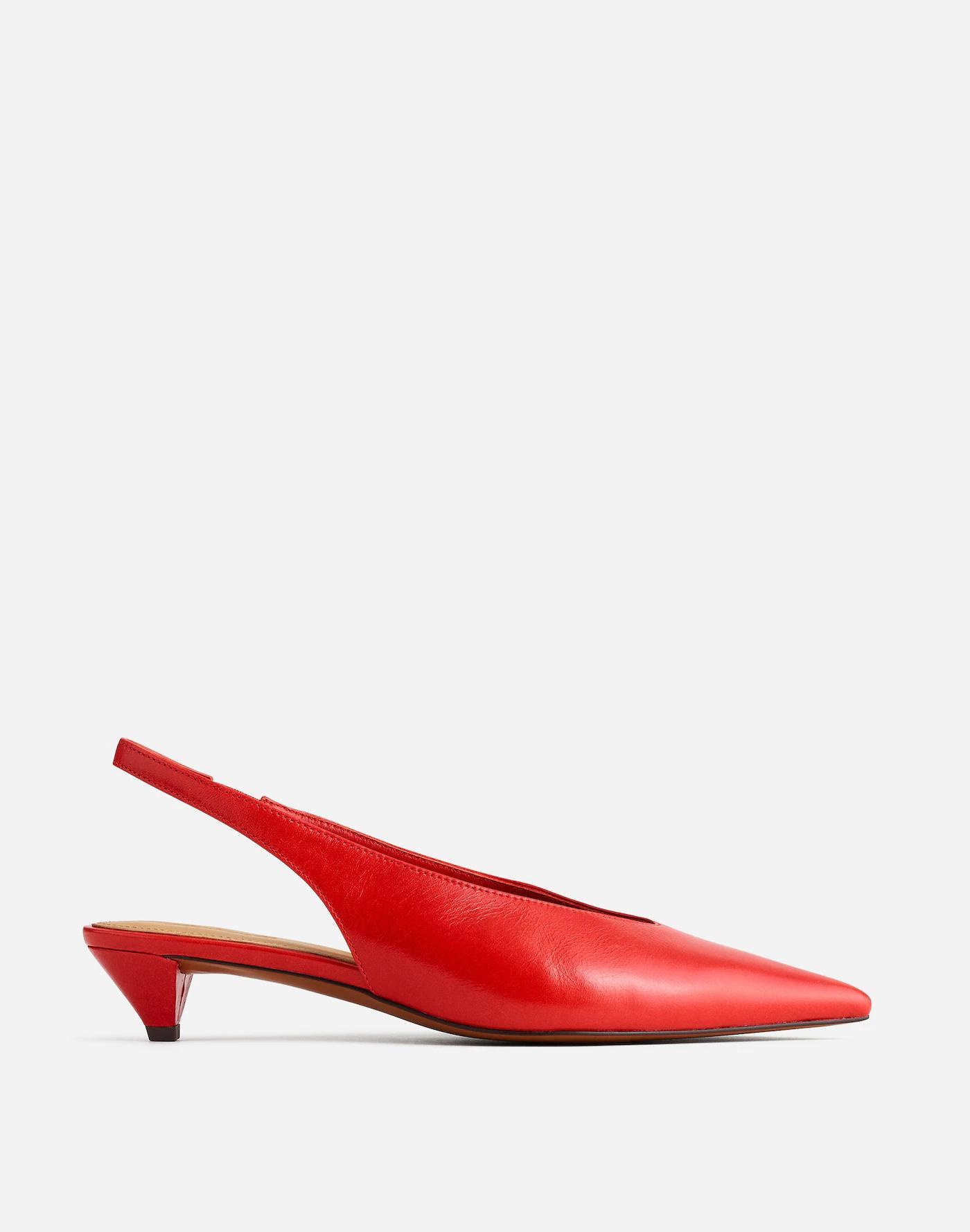 The Simone Kitten-Heel Slingback Pumps Product Image