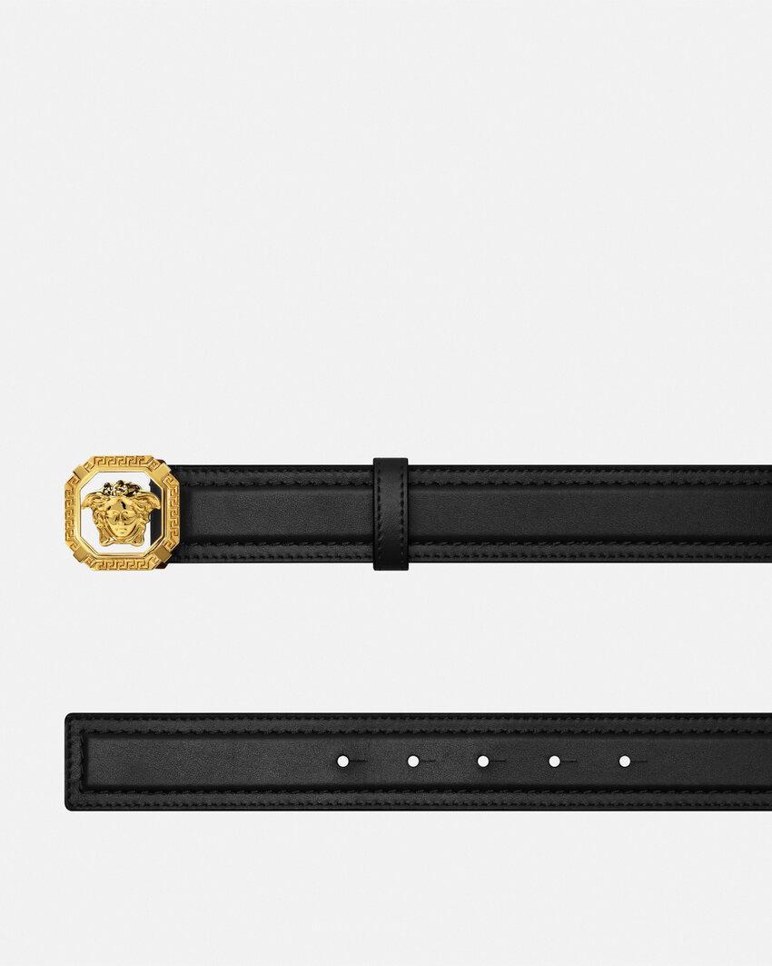 VERSACE La Medusa Leather Belt Man Belt Black Size 39.5 Calfskin Product Image