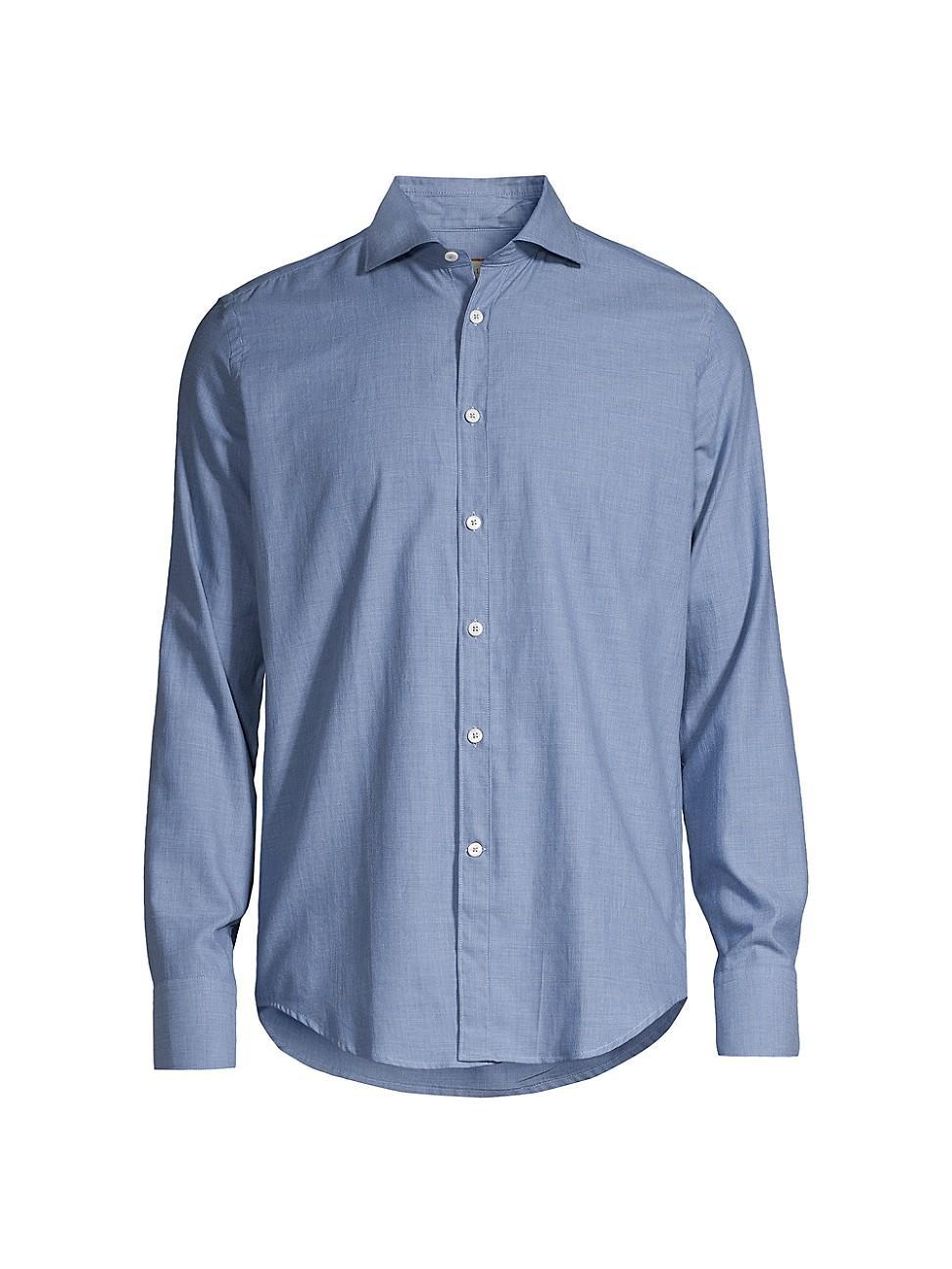 Mens Cotton Chevron Sport Shirt Product Image
