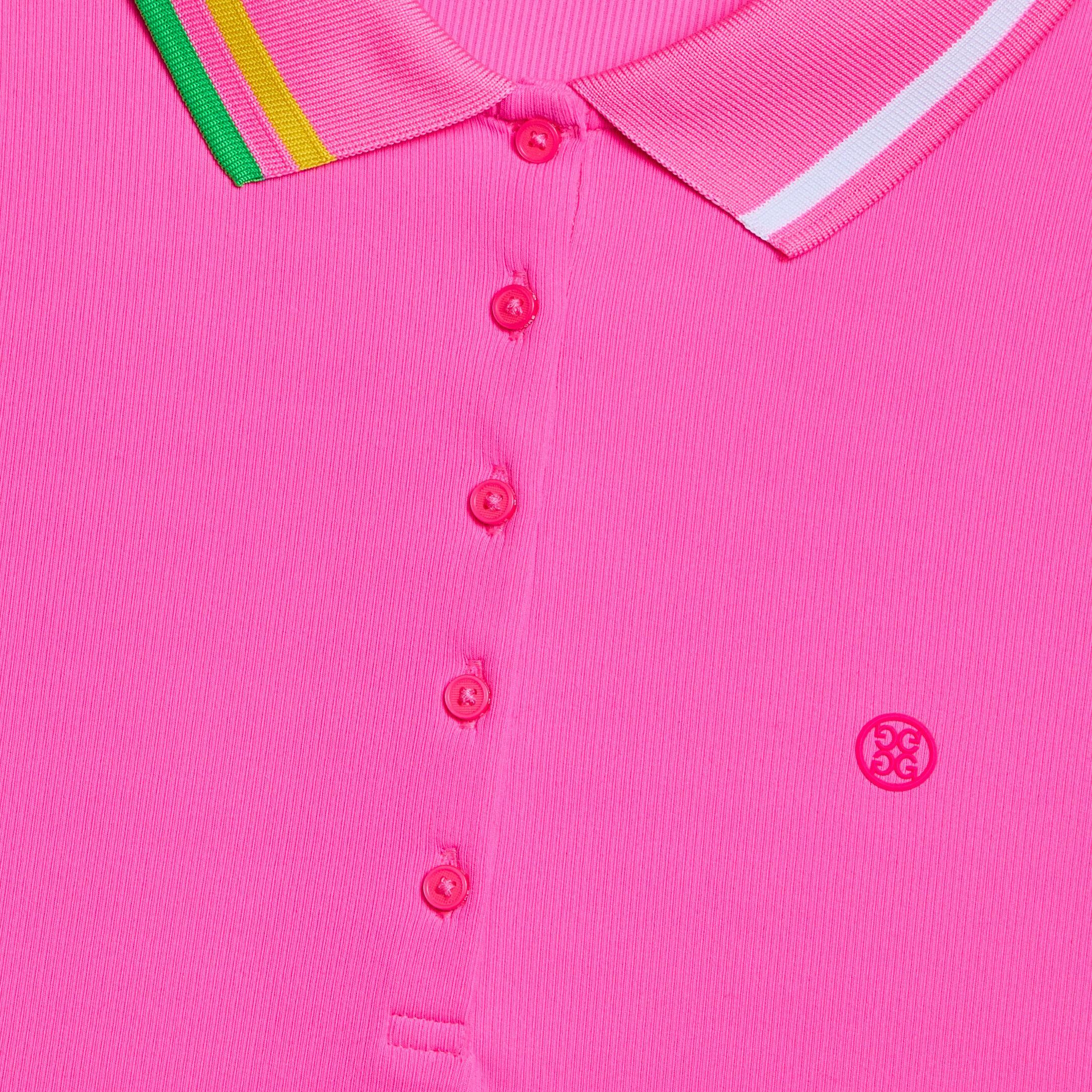 CONTRAST COLLAR RIBBED TECH NYLON POLO Product Image