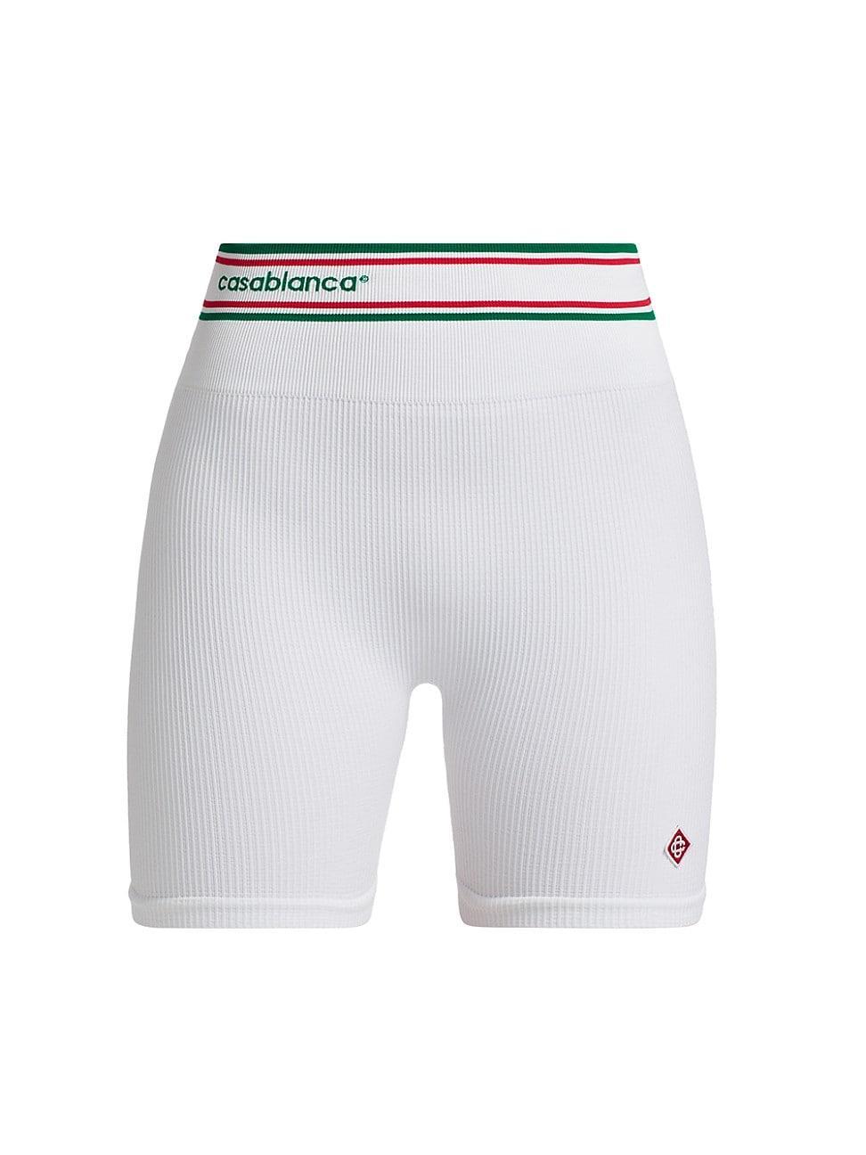 Womens Rib-Knit Logo Fitted Shorts Product Image