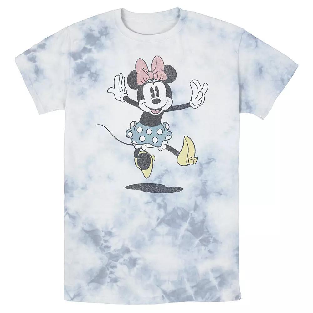 Men's Disney Mickey Jumping Minnie Wash Tee, Size: Medium, White Blue Product Image