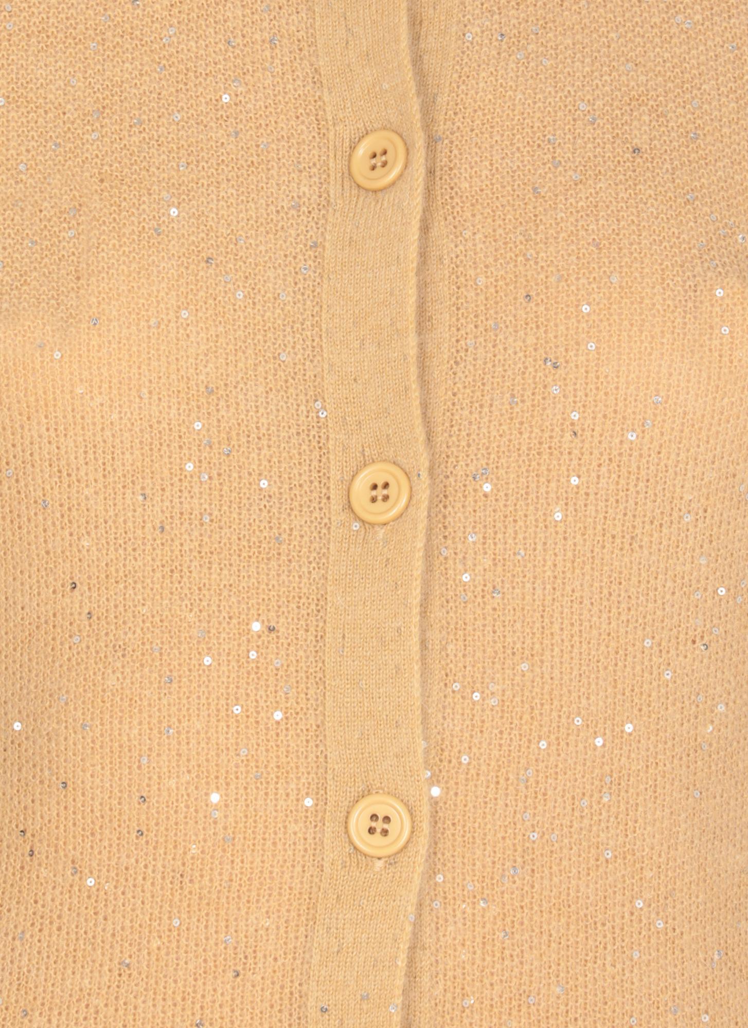 FABIANA FILIPPI Sequin Soft Mini Cardigan In Nude Product Image