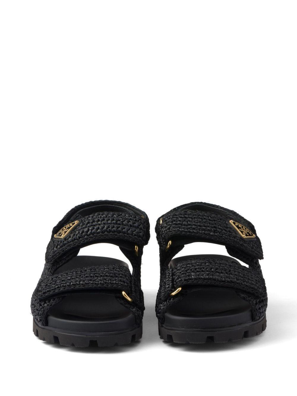 logo-plaque woven sandals Product Image