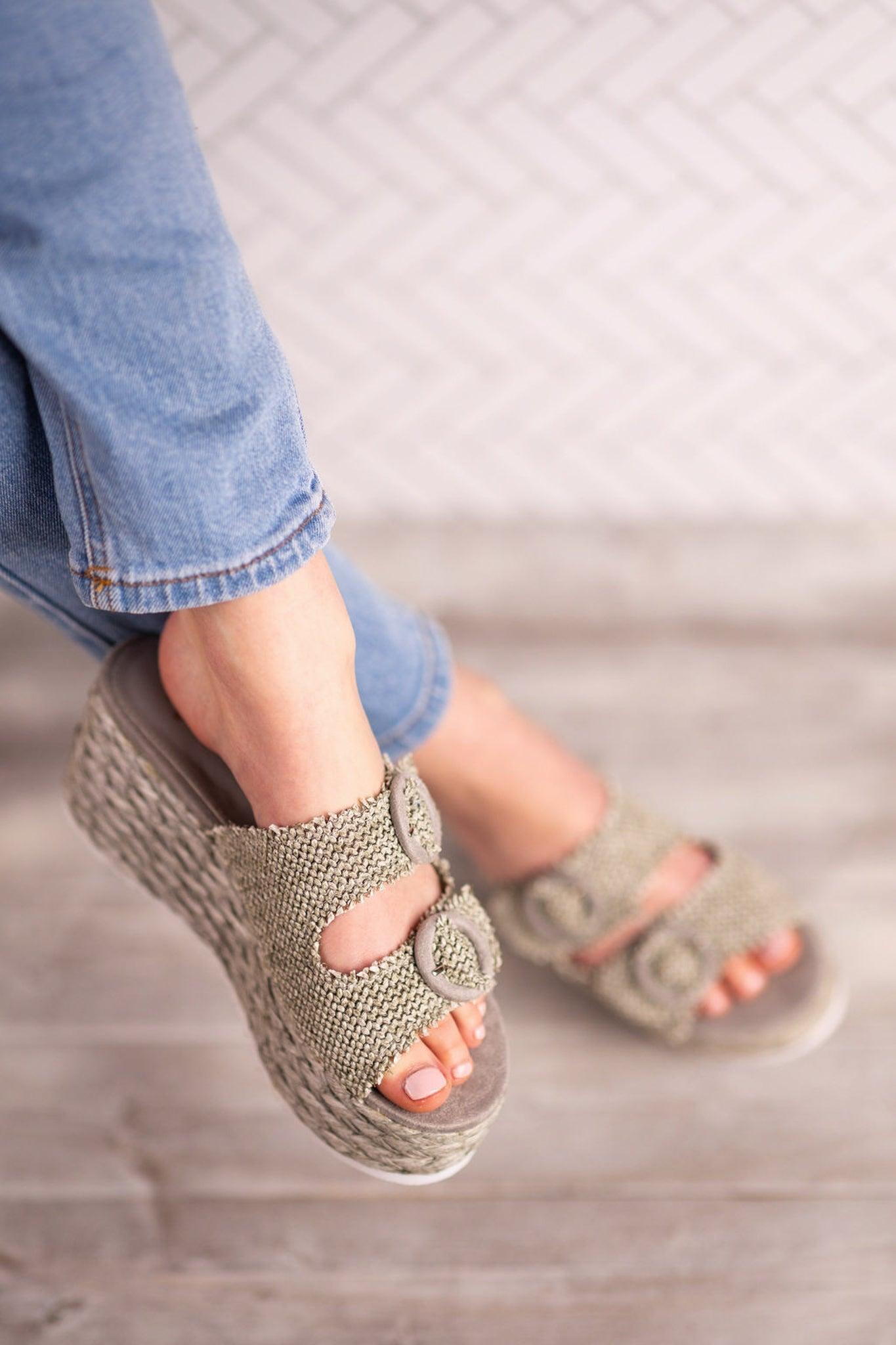 Eriwen Buckle Wedge in Teal (Online Exclusive) Product Image