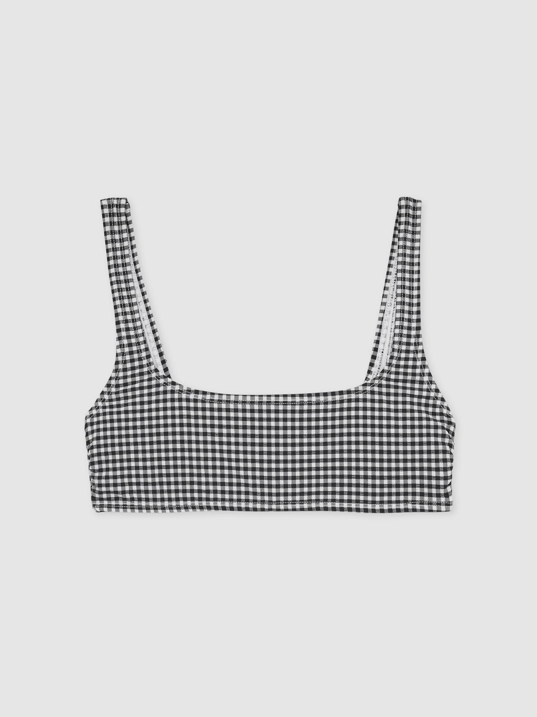 Good American Gingham Bikini Bottoms in Black Product Image