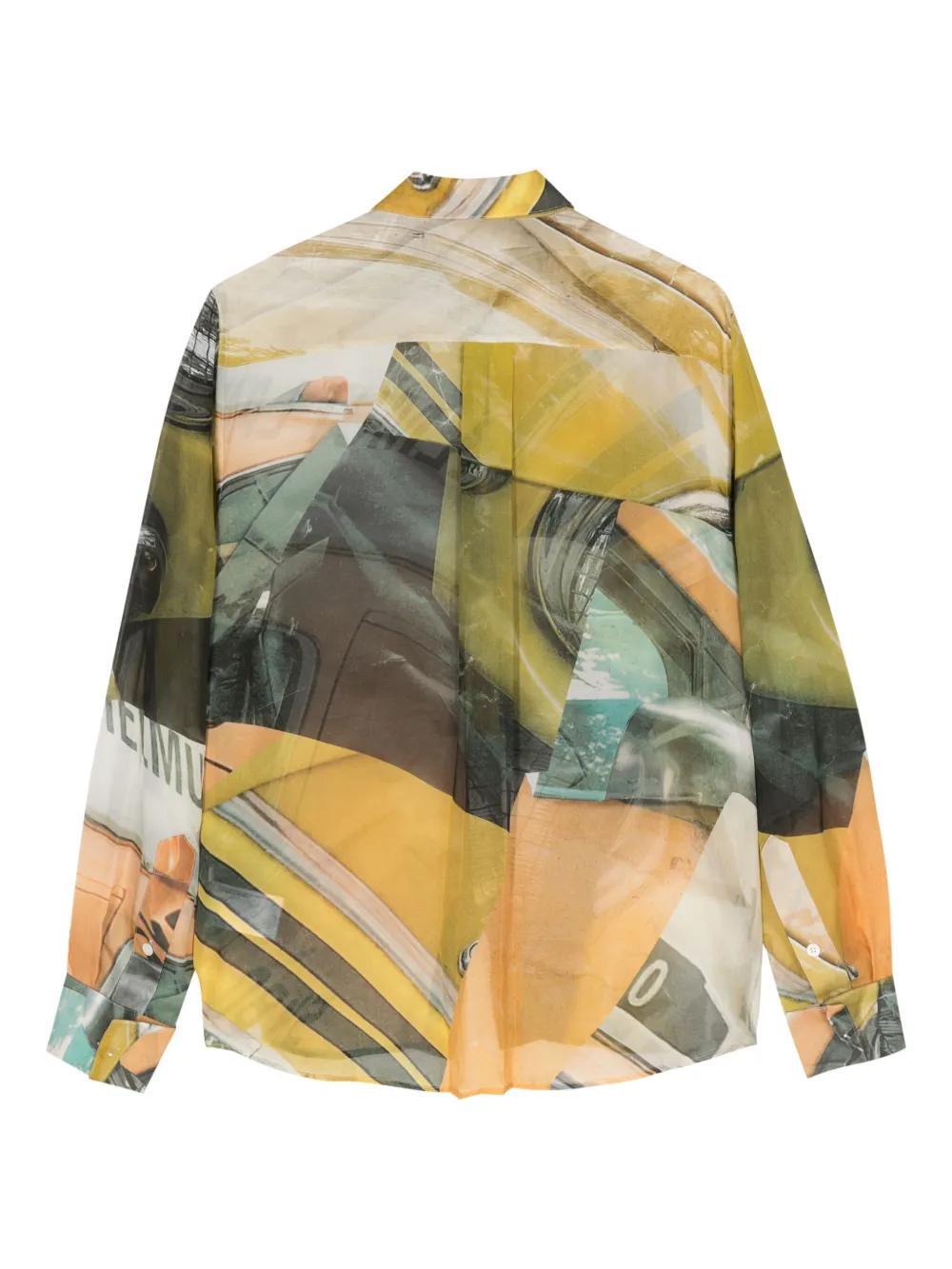 graphic-print silk shirt Product Image
