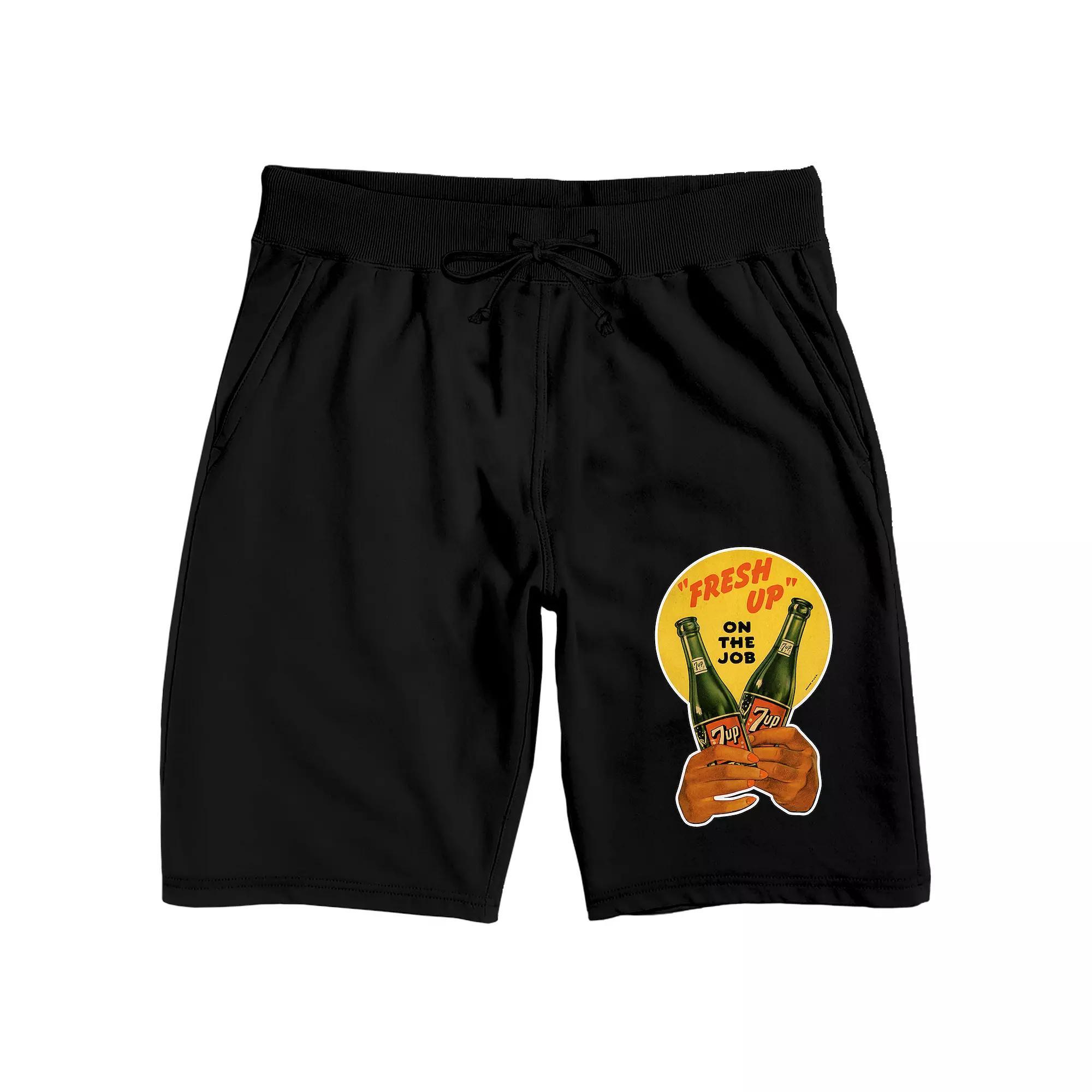 Men's 7UP Fresh Up On Pajama Shorts, Size: Small, Black Product Image