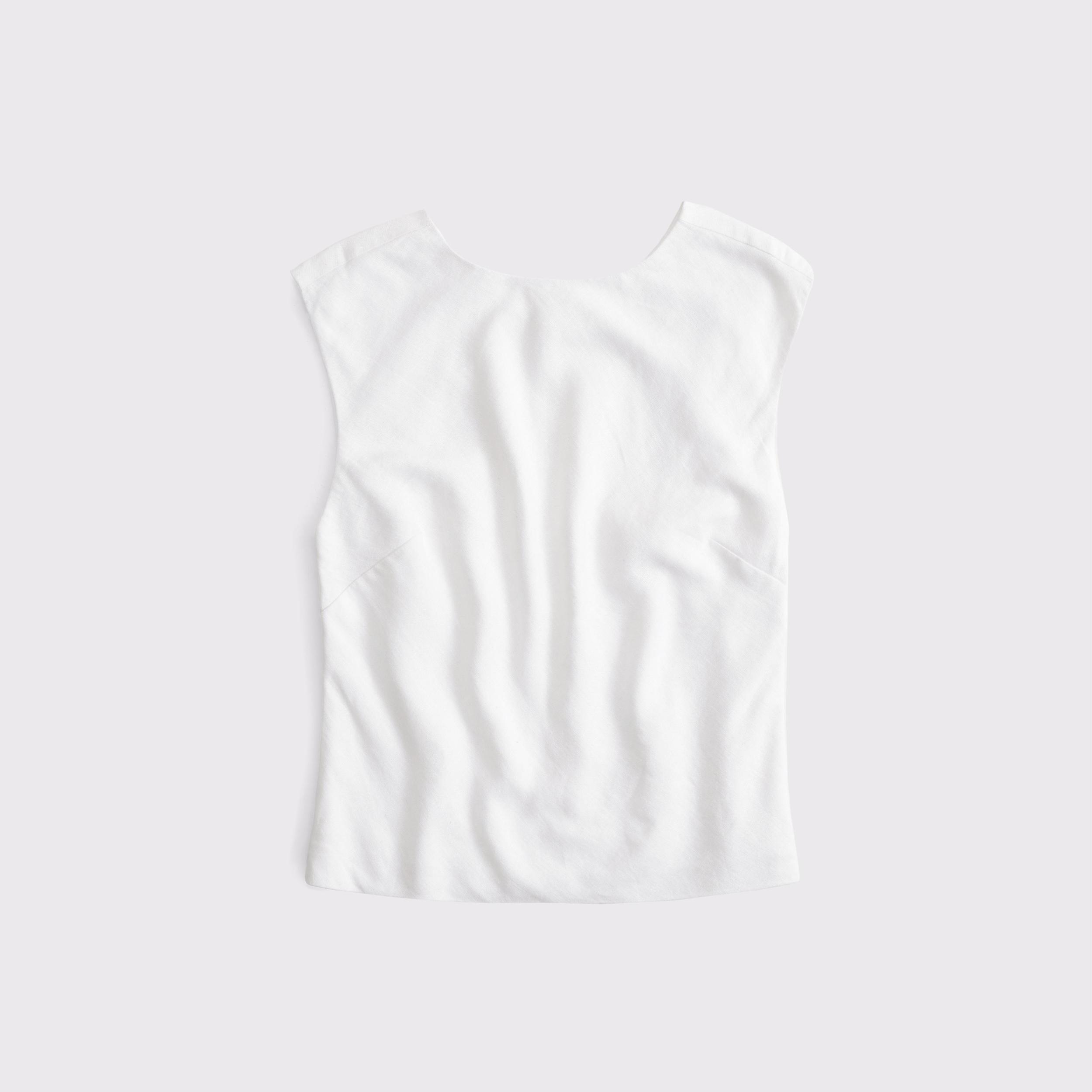 Linen-Blend Skimming Shell Top Product Image