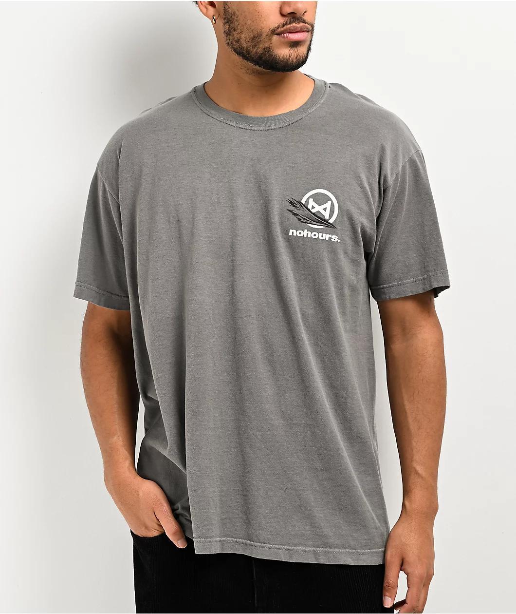 NoHours Ripped Charcoal T-Shirt Product Image