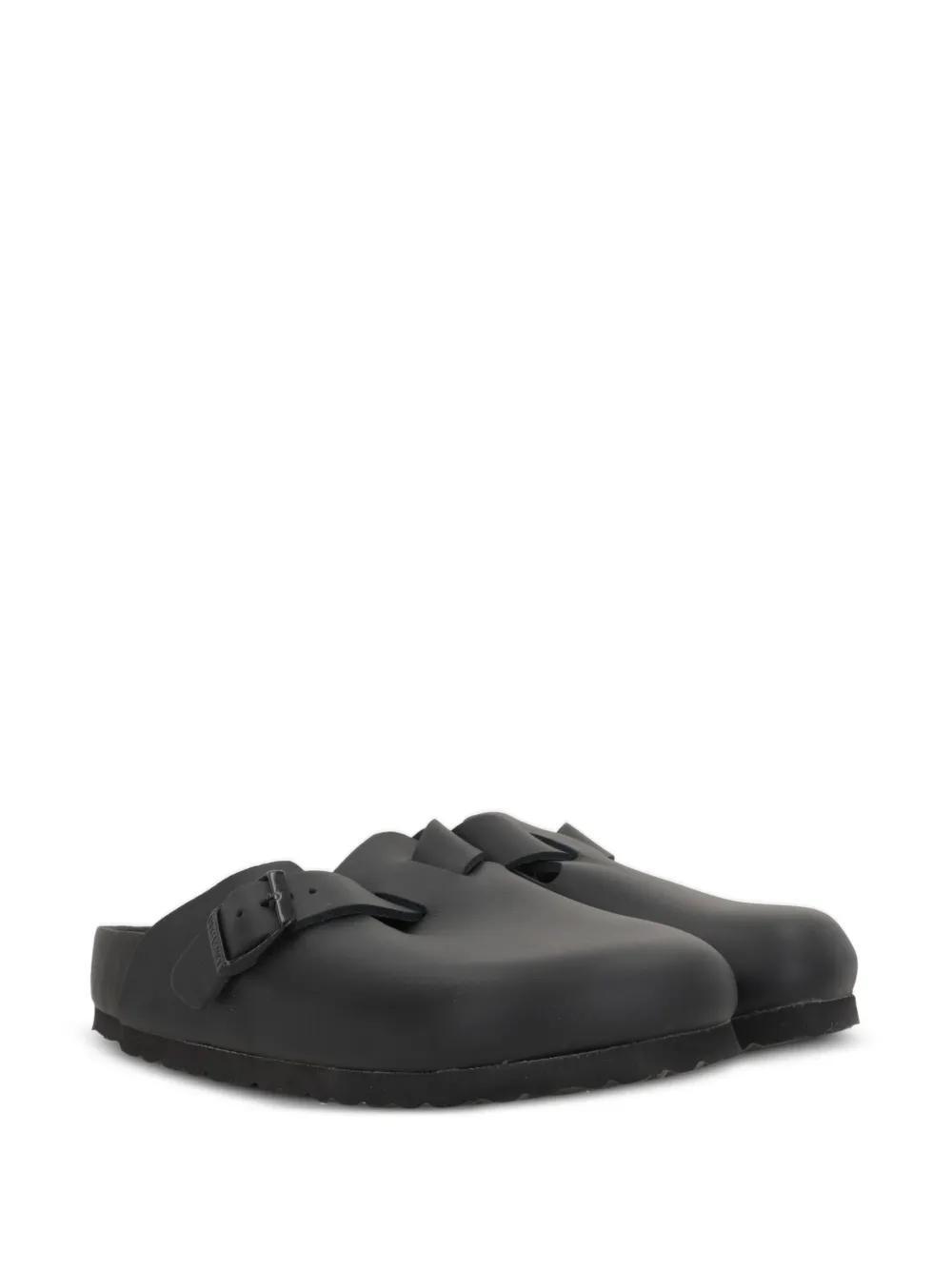 BIRKENSTOCK Boston Leather Backless Loafers In Black Product Image