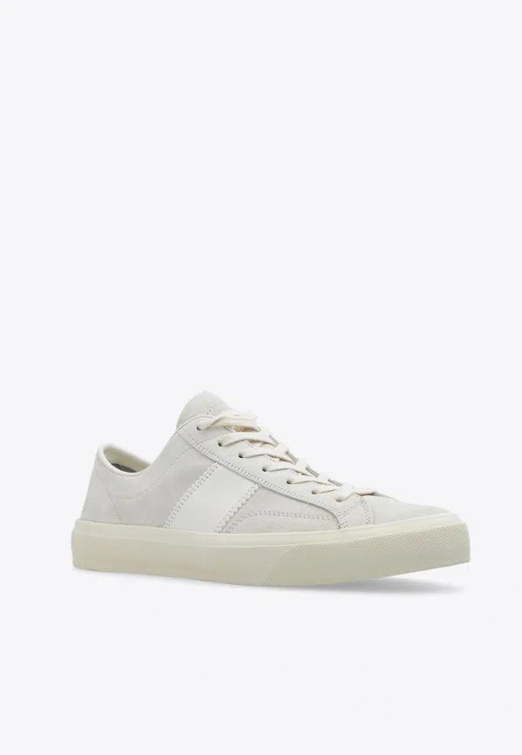 TOM FORD Cambridge Suede Low-top Sneakers In Gray Product Image