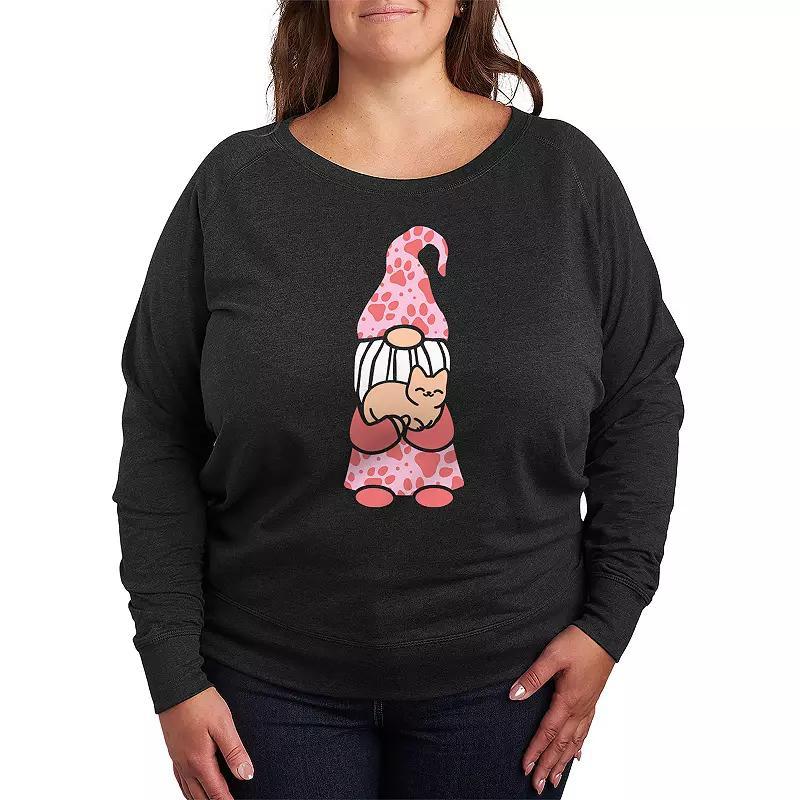 Plus Size Pokemon Sparkle Badges French Terry Long Sleeve Tee, Womens Heather Grey Product Image