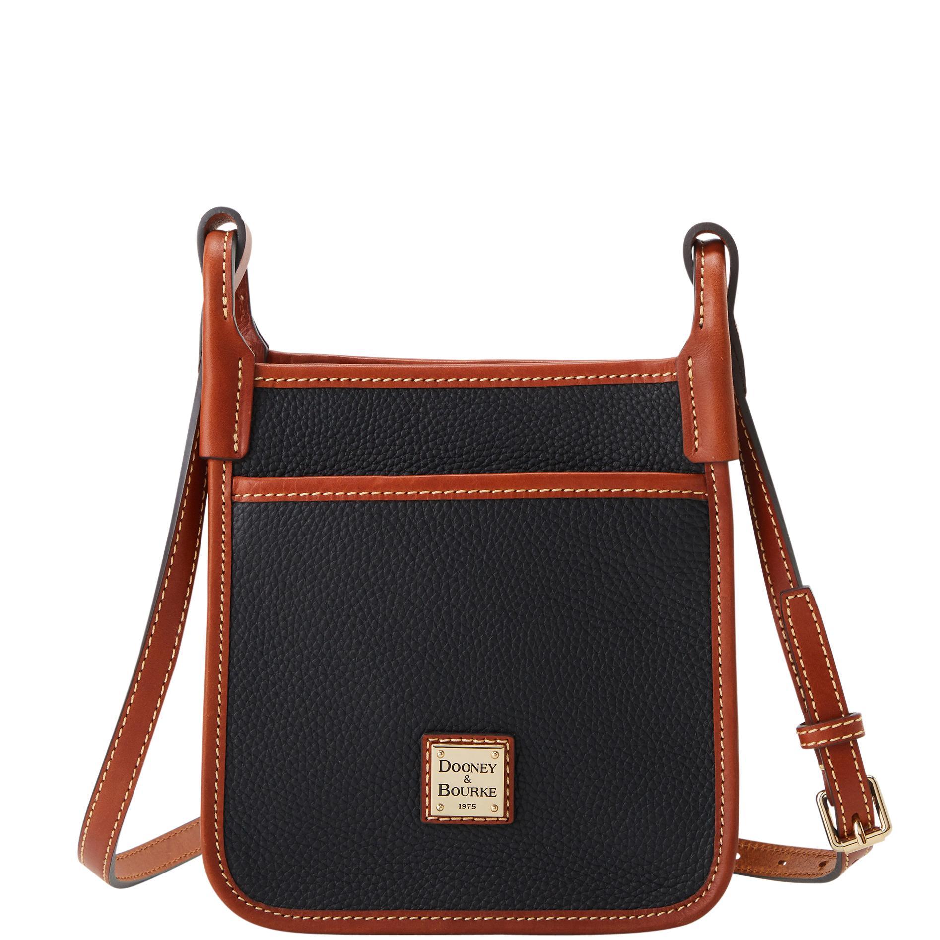 Dooney & Bourke Womens Pebble Grain Letter Leather Carrier Bag in Black Product Image