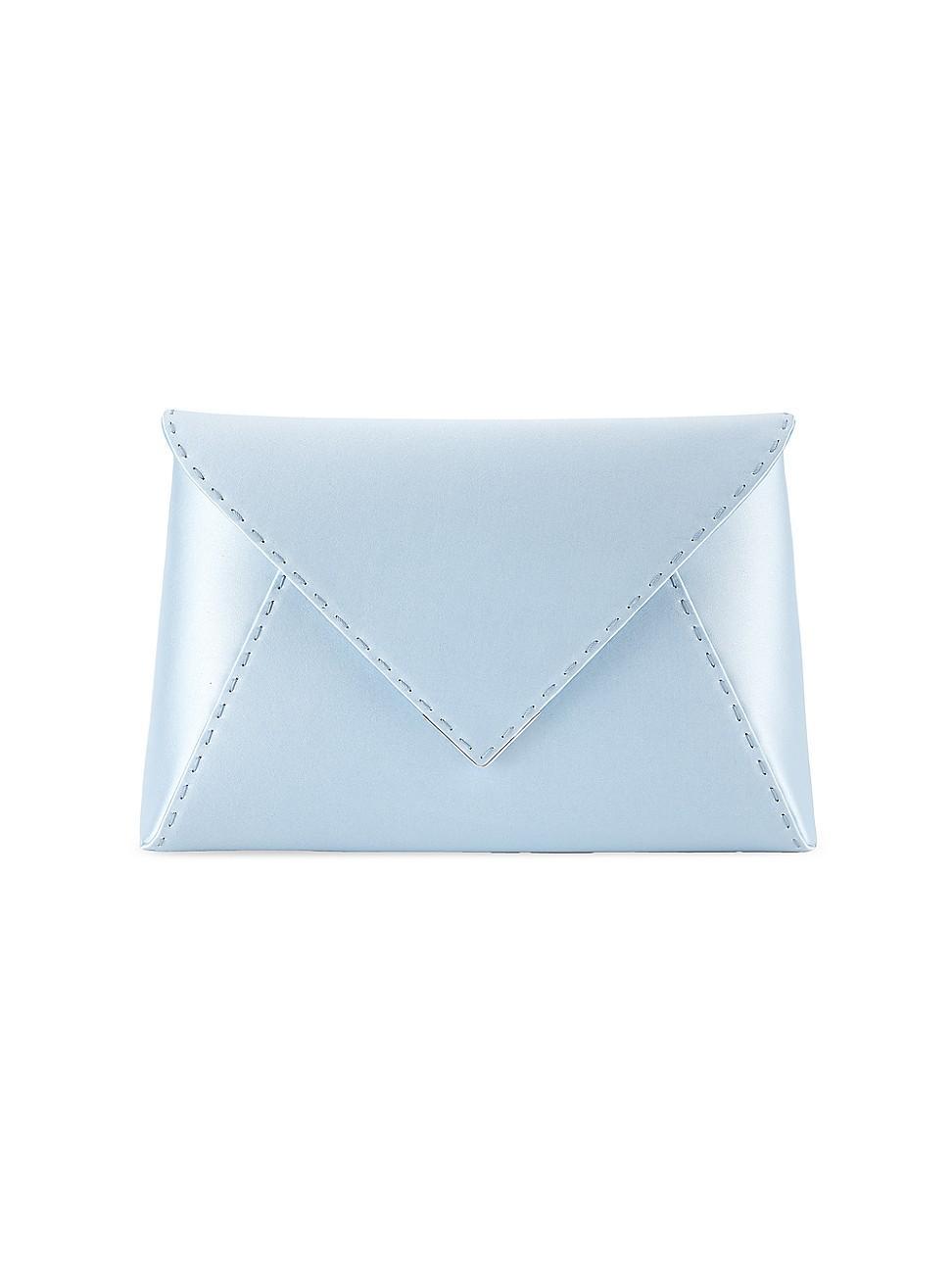 Womens Lee Pouchet Large Satin with Silver Hardware Clutch Product Image