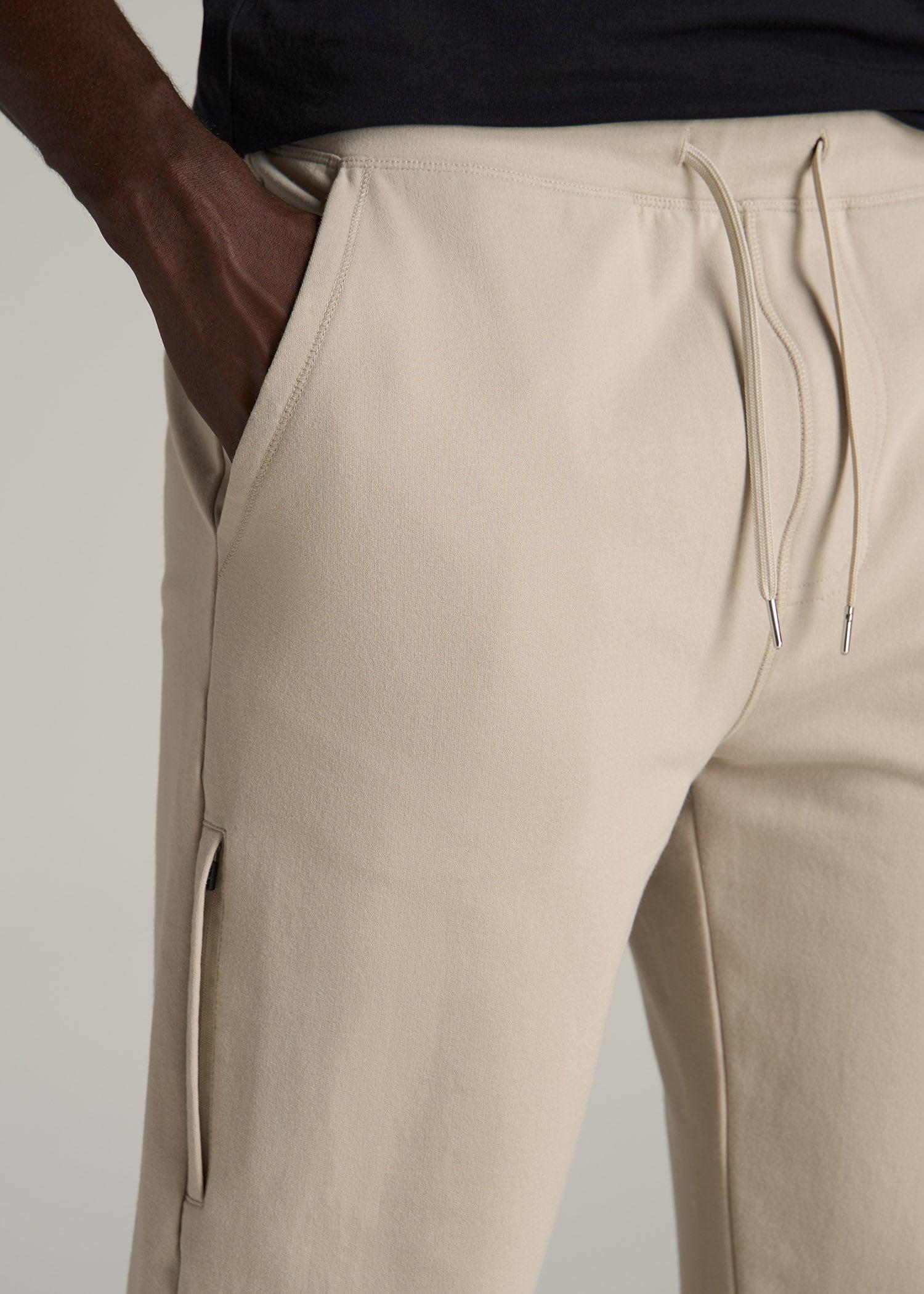 Microsanded French Terry Sweatpants For Tall Men in Stone Product Image