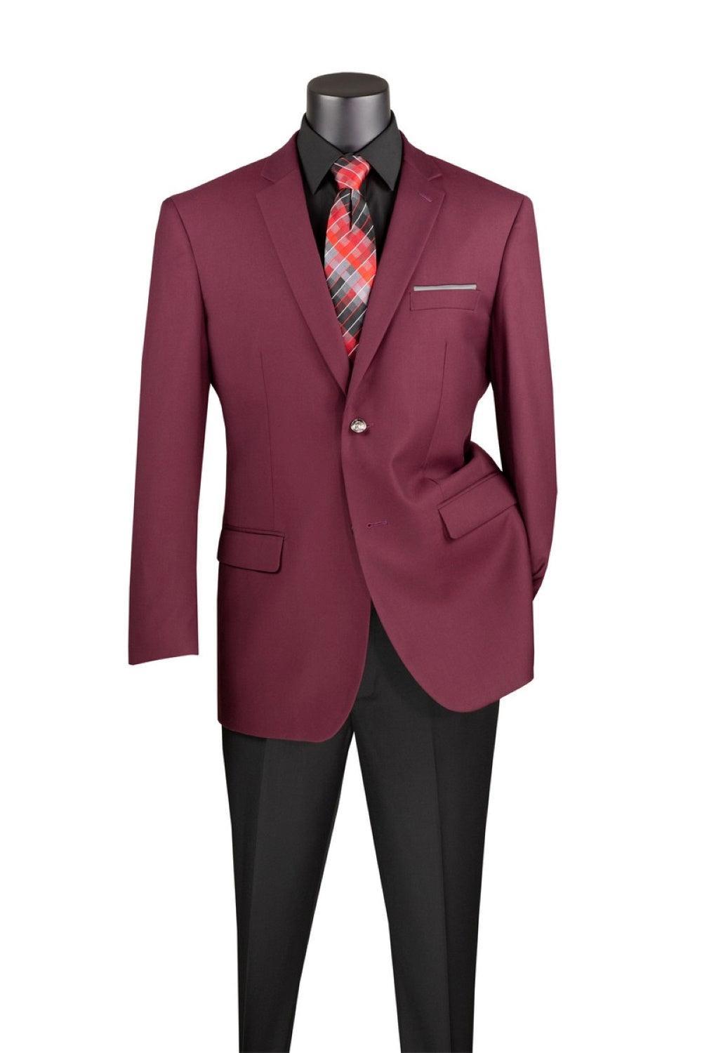 Regular Fit Blazer 2 Button in Burgundy Product Image