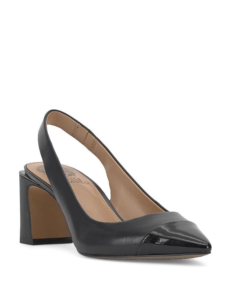 Vince Camuto Hamden Leather Cap Toe Slingback Pumps Product Image