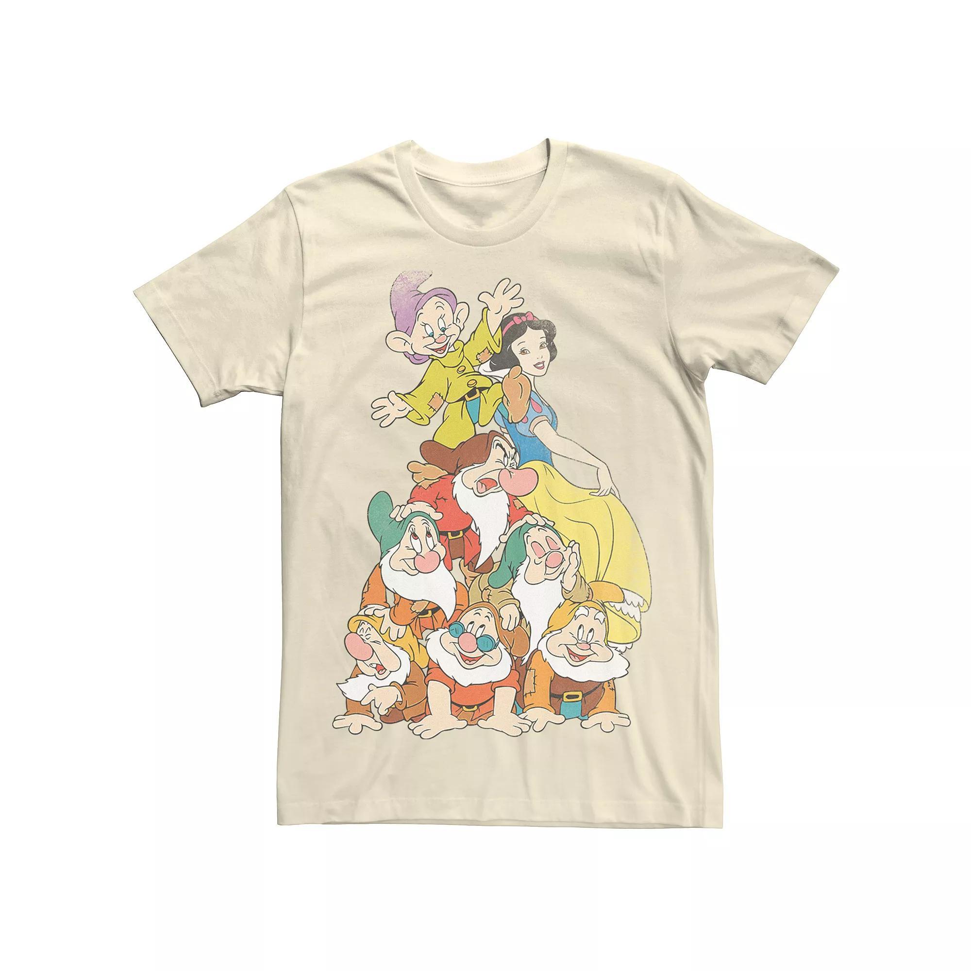 Disney's Snow White & the Seven Dwarves Men's Squad Stack Tee, Size: Medium, Natural Product Image
