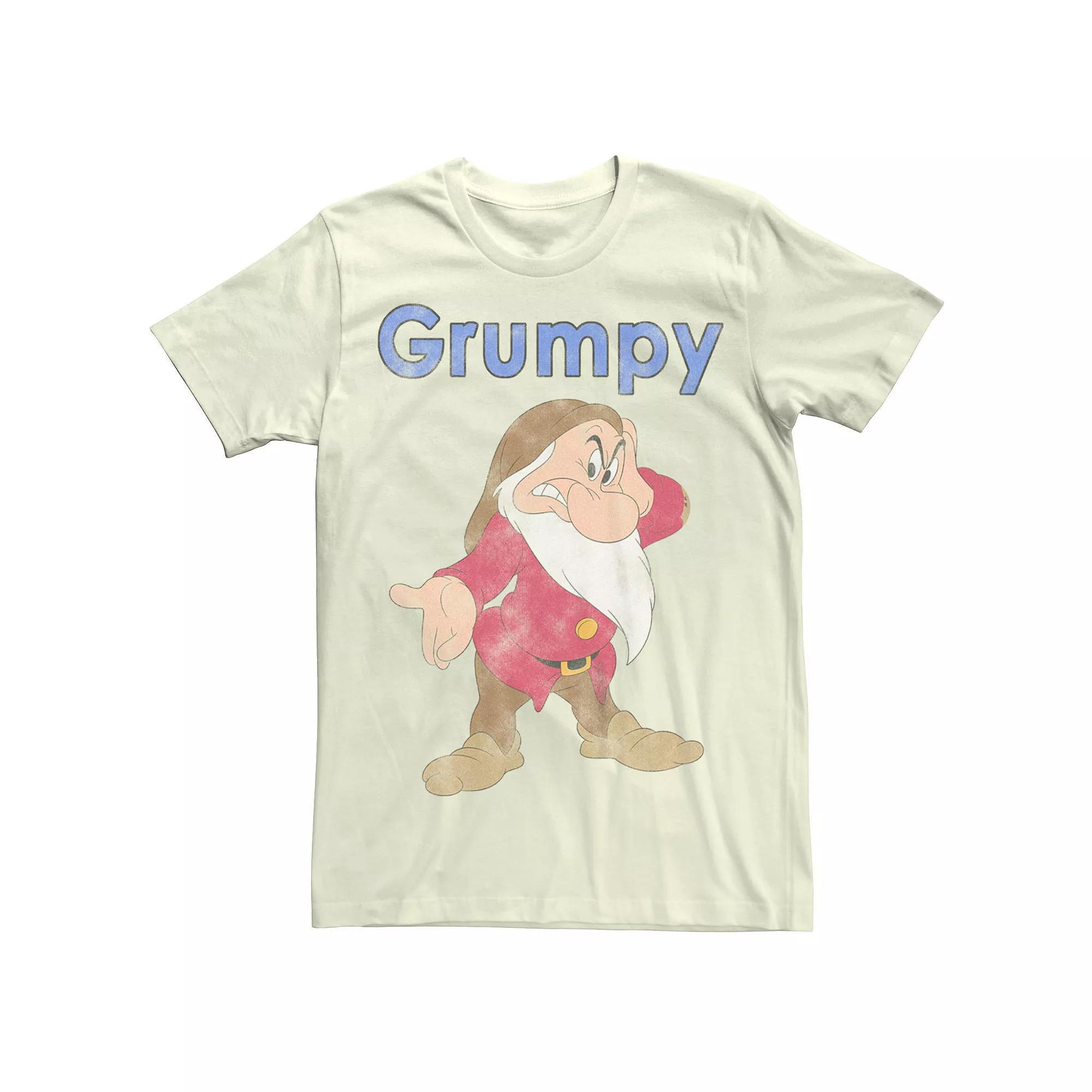 Disney's Snow White and the Seven Dwarfs Men's Grumpy Distressed Graphic Tee, Size: Medium, Natural Product Image