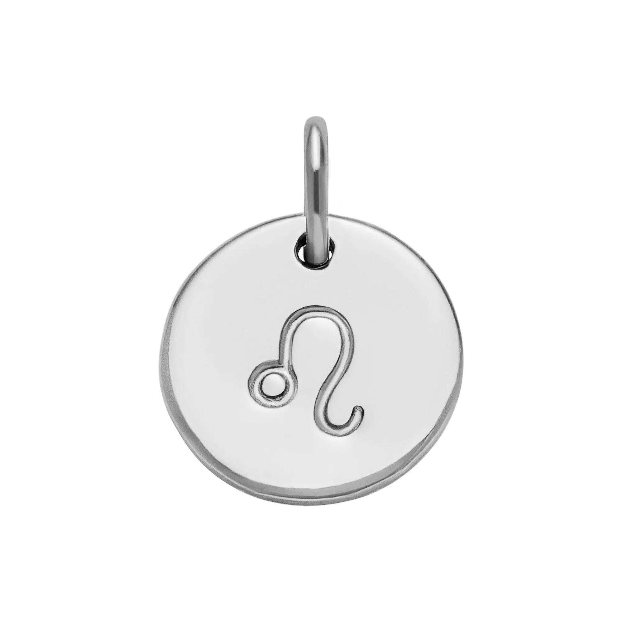PRIMROSE Sterling Silver Etched Zodiac Disc Charm, Women's, Sterling Leo Product Image