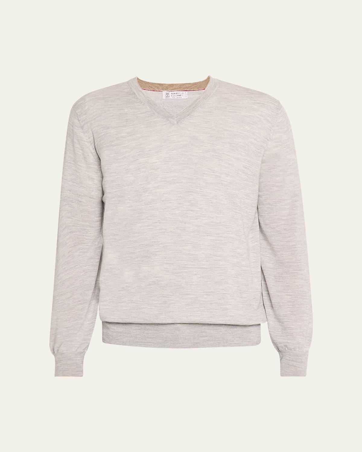 Mens Wool and Cashmere V-Neck Sweater Product Image