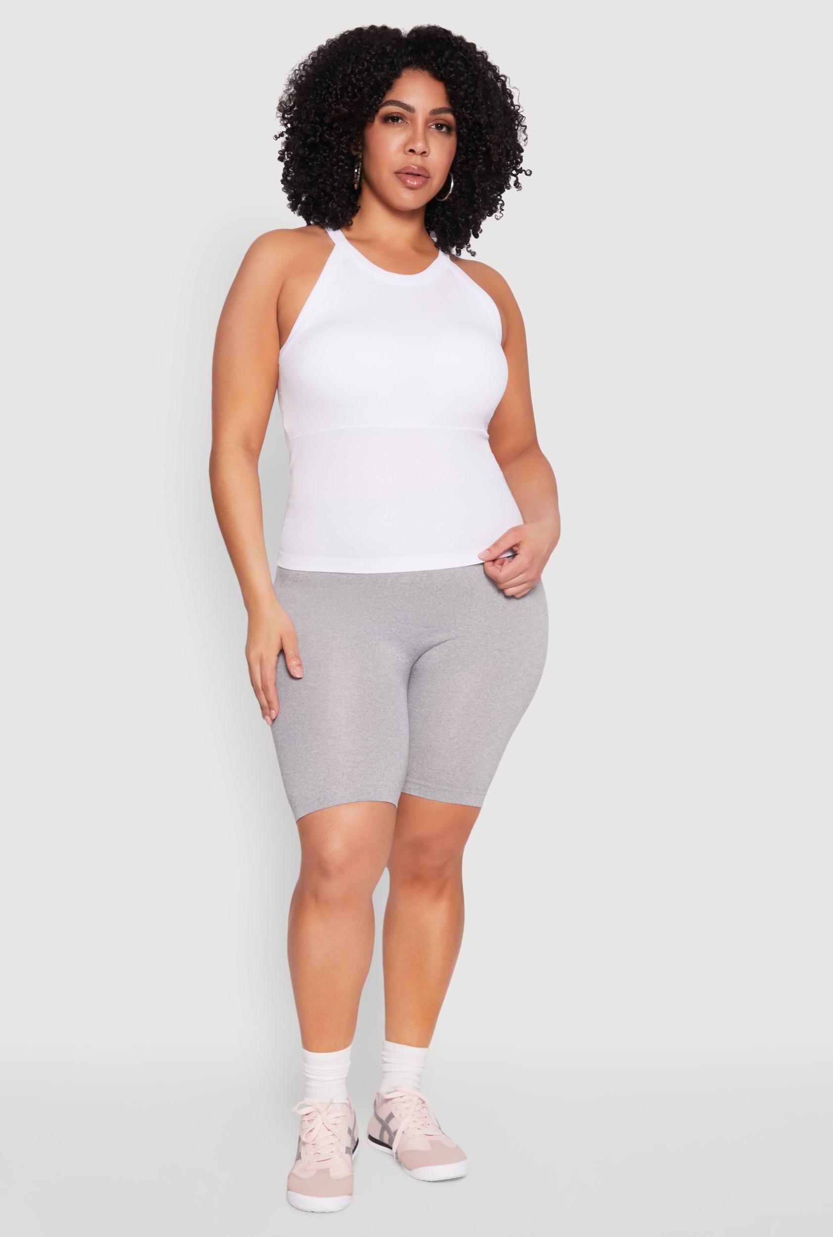 Womens Plus Size High Waisted Seamless Bike Shorts Product Image
