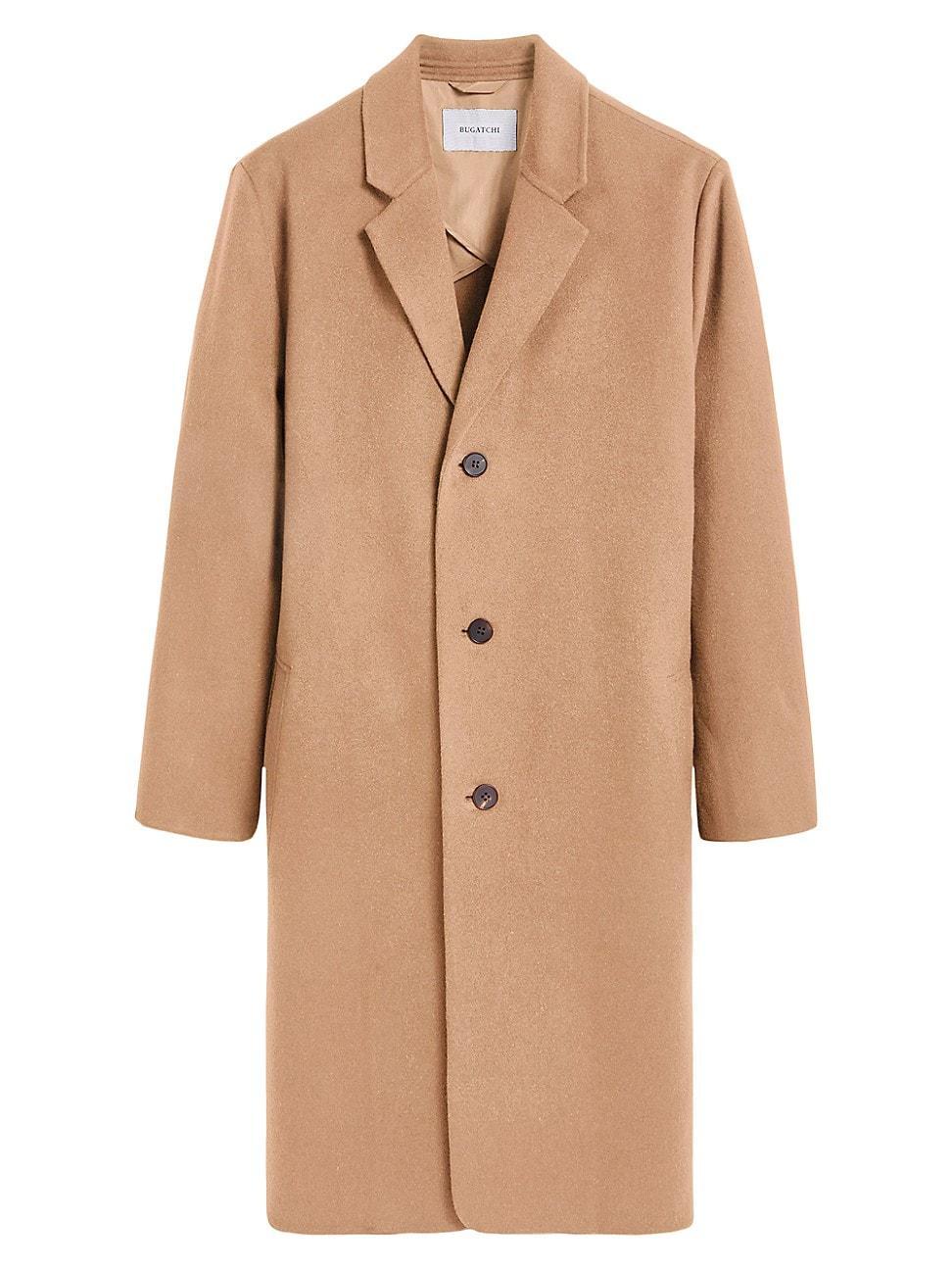 Mens Wool Single-Breasted Overcoat Product Image