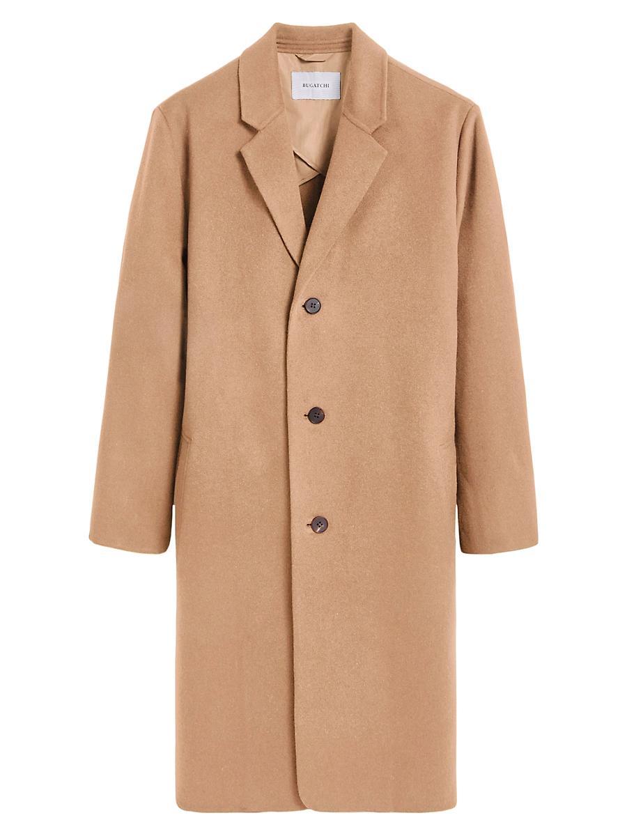 Mens Wool Single-Breasted Overcoat Product Image