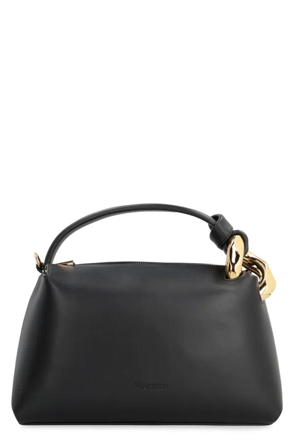 JW ANDERSON Jwa Corner Bag - Leather Top Handle Bag In Black Product Image