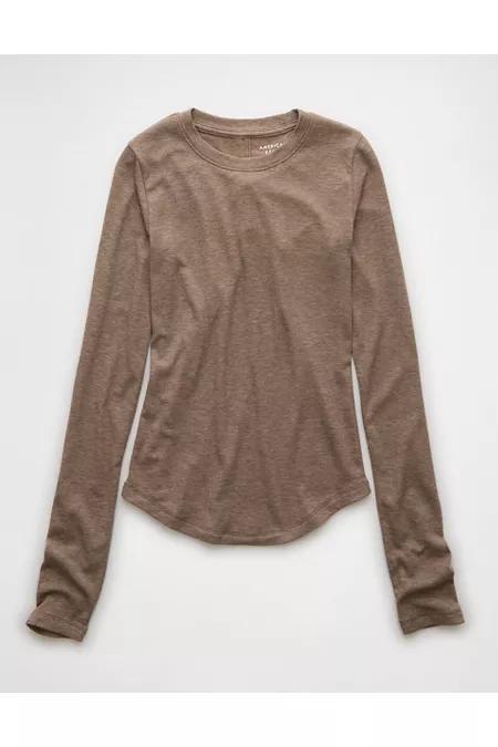 AE Cozy Up Long-Sleeve Layering T-Shirt Womens Product Image