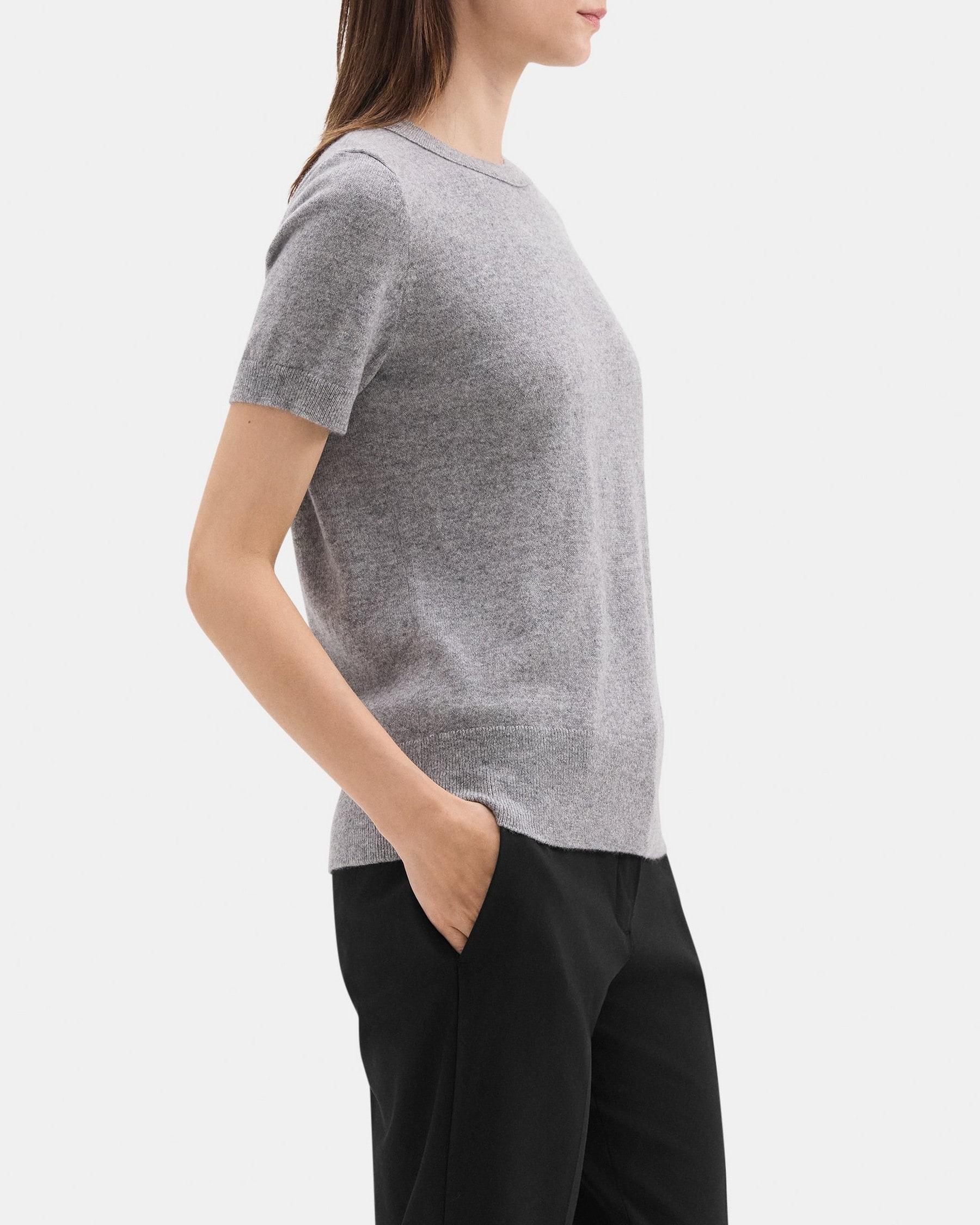 Short-Sleeve Sweater in Cashmere Product Image