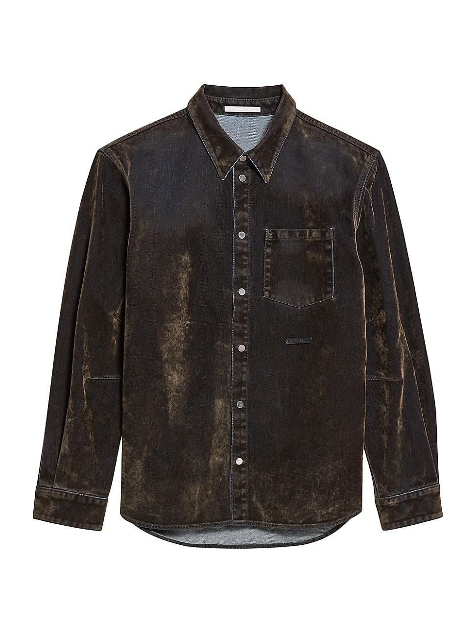 Mens Curved Two-Tone Denim Shirt Product Image