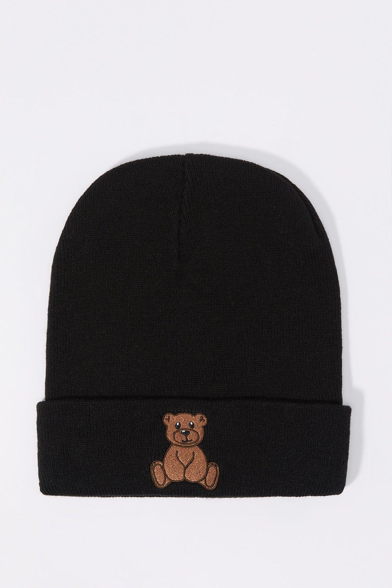 Embroidered Ribbed Knit Beanie Male Product Image