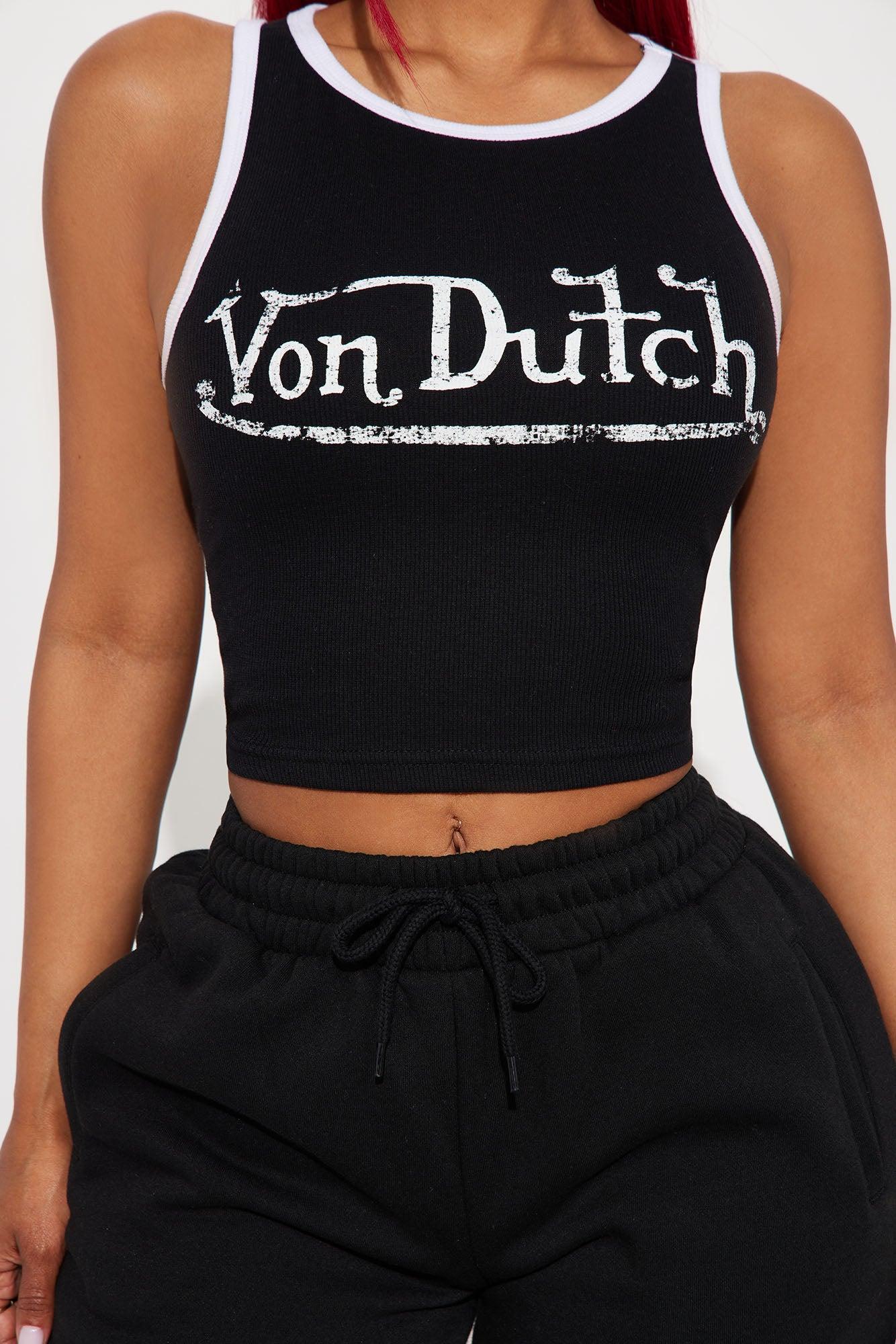 Von Dutch Ringer Tank Top - Black/White Product Image