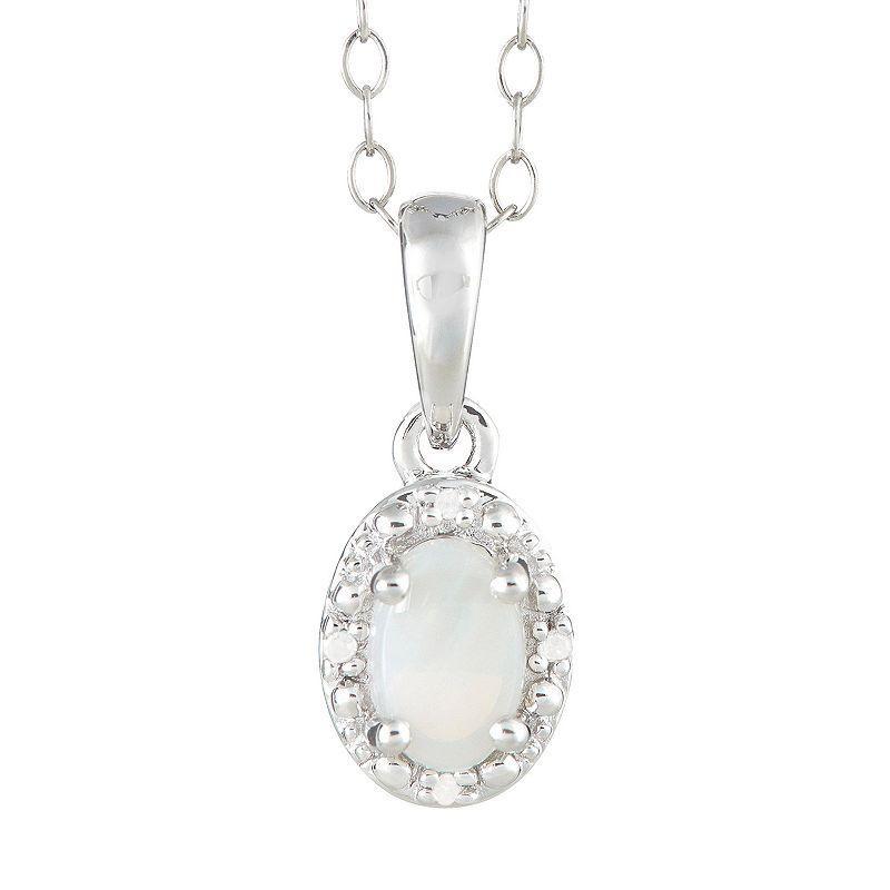 Celebration Gems Sterling Silver Gemstone & Diamond Accent Pendant Necklace, Womens Purple Product Image