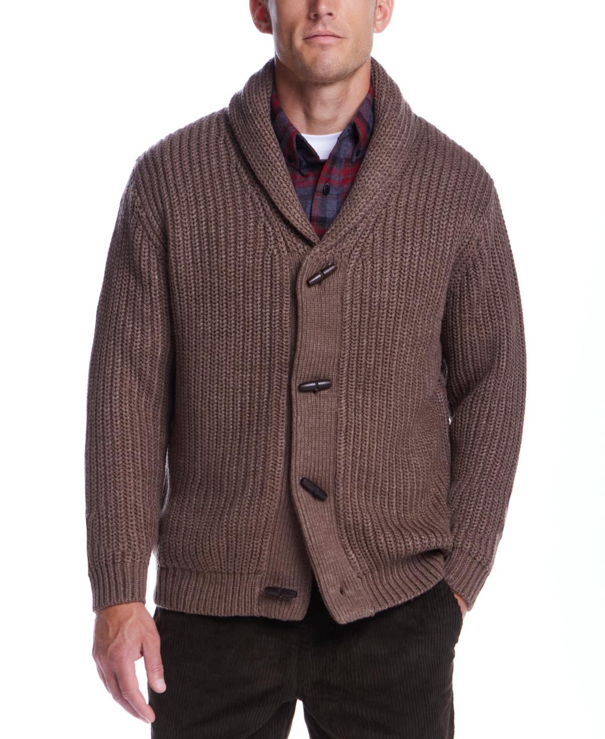 Weatherproof Vintage Mens Chunky Toggle Acrylic Cardigan Sweater Product Image